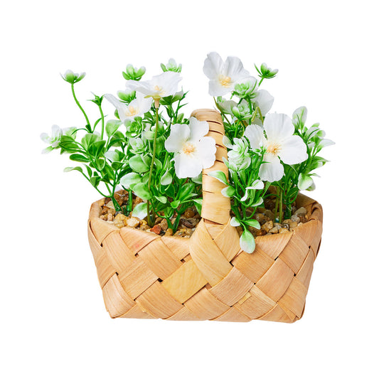 Basket Of Farm Faux Florals