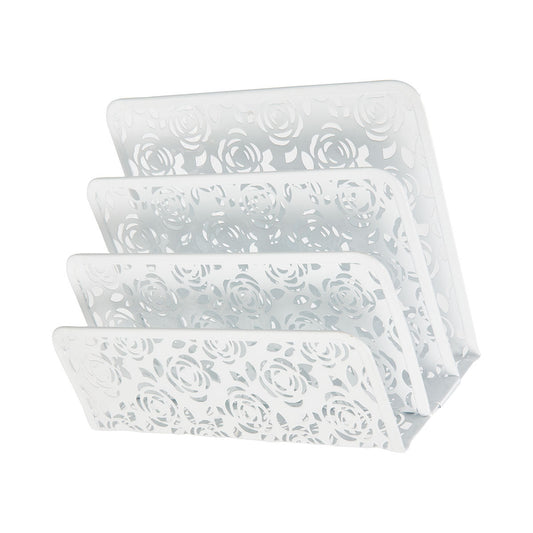 Document Sorter Metal White Roses