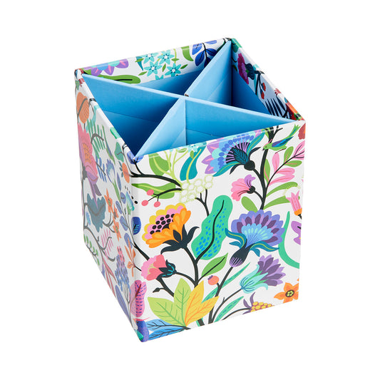 Paper Pen Cup Bright Floral Print
