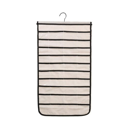 Stripes 40-Pocket Jewellery Organiser Black