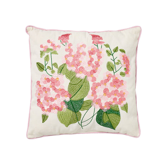 Farm Hydrangea Square Cushion Blue/Pink