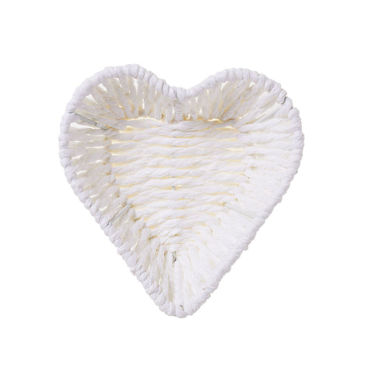 Tray Woven Heart Small 13cm W,H,T