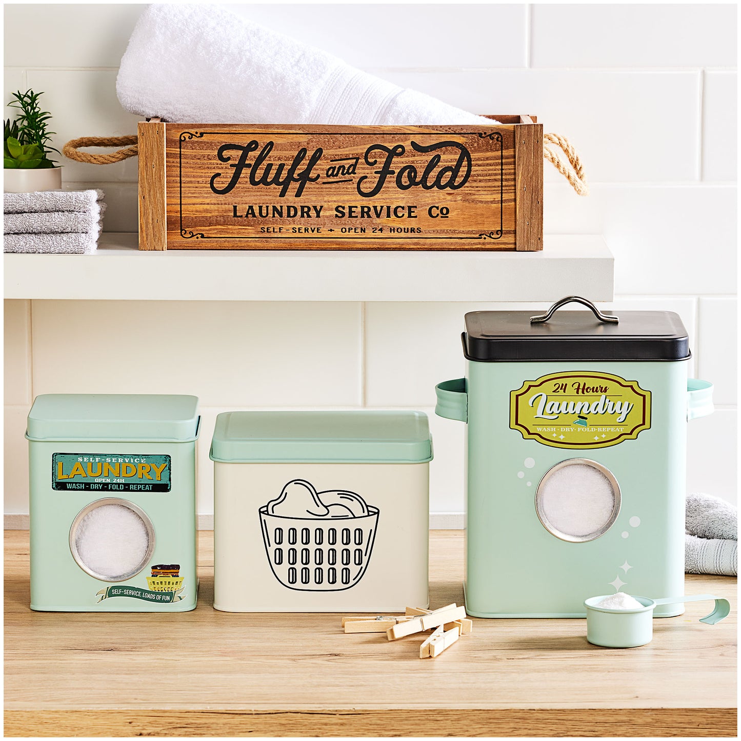 Fluff And Fold Wooden Crate Small