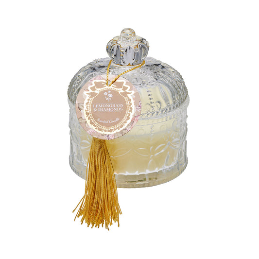 Regency Glass Candle Jar Pink/Clear
