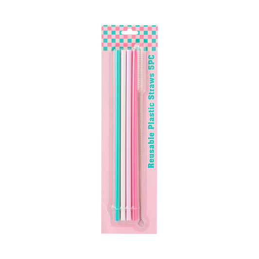 Reusable Plastic Straws 5pk