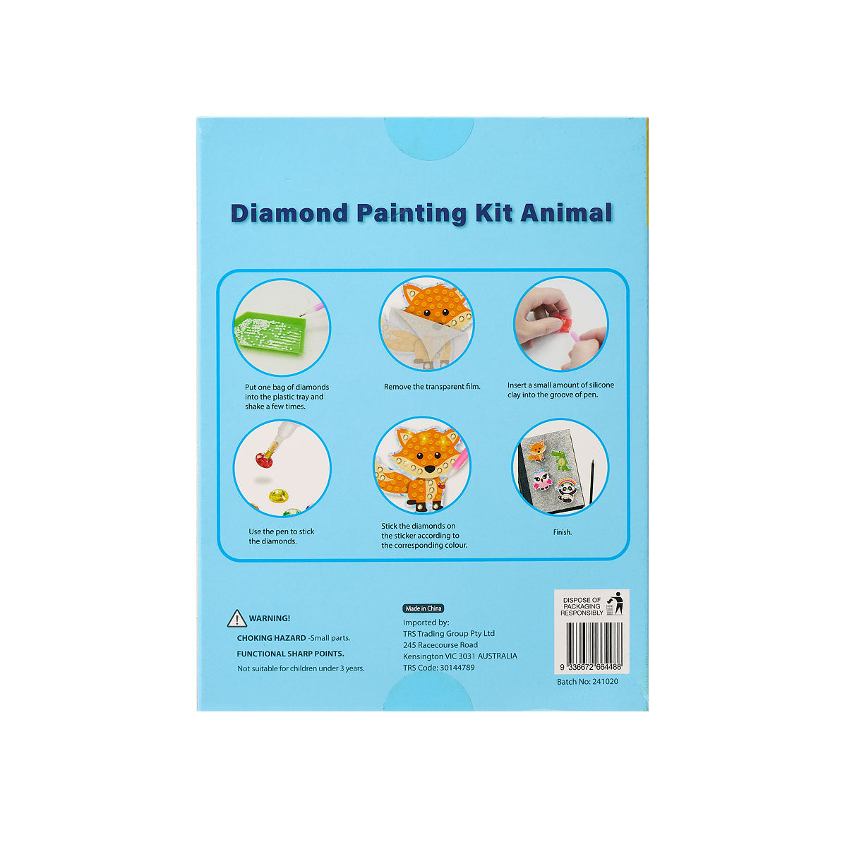 Diamond Painting Kit Animals 12 Pce