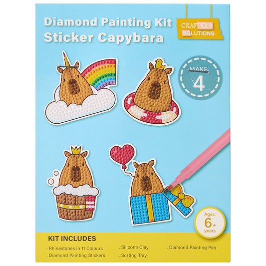 Diamond Painting Sticker Capybara 4 Pce