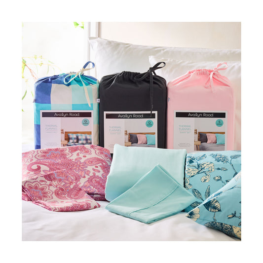 Flannelette Sheet Set DB Assorted