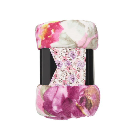 Printed Sherpa Backed Throw 127x152cm Assorted