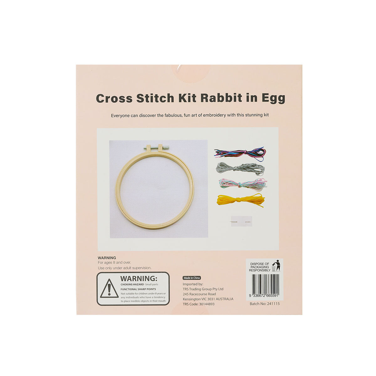 Easter Cross Stitch Kit Rabbit In Egg