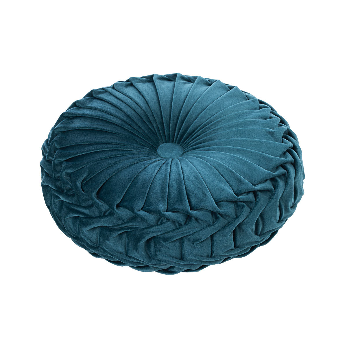 Round Cushion Pleated Pink/Aqua