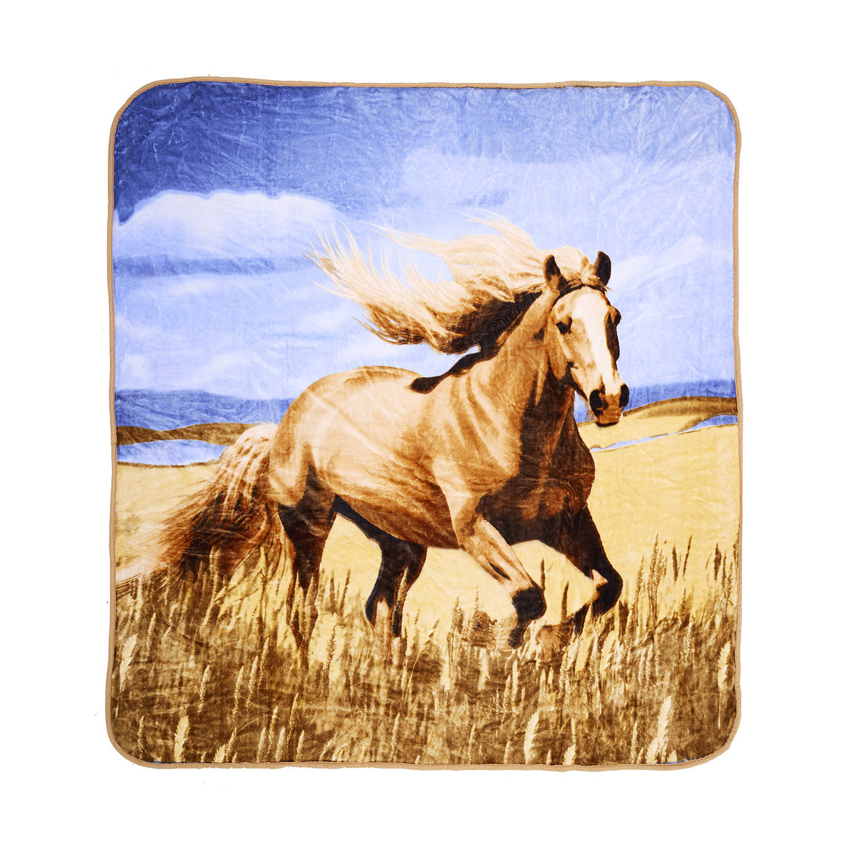 Blanket Mink Print Horses 200x220cm