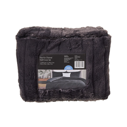 Faux Fur Quilt Cover Set QB Assorted