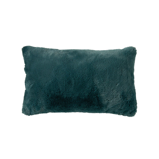 Luxe Faux Mink Cushion Charcoal/Green 30x50cm