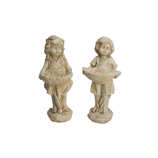 Cement Child And Leaf Decor Assorted