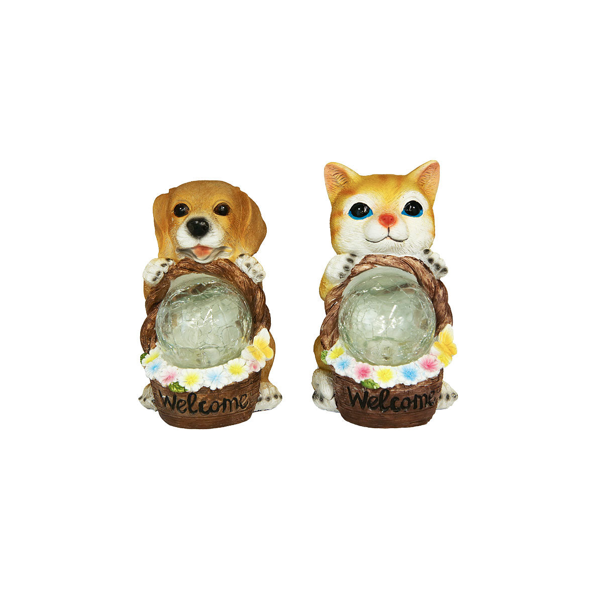 Cat/Dog With Orb Solar Light Assorted