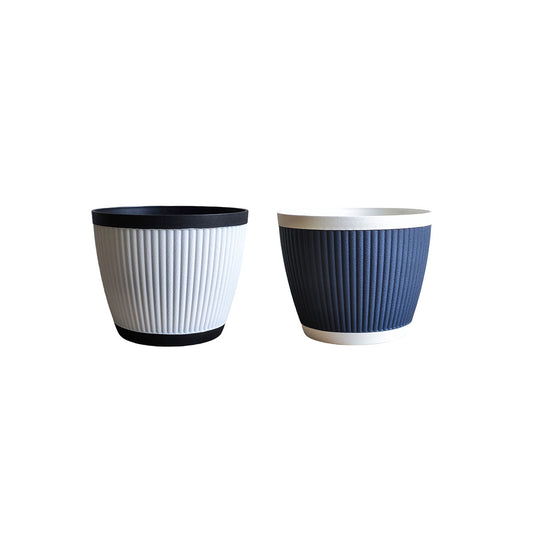 Ribbed Tapered Plastic Pot 30cm Assorted