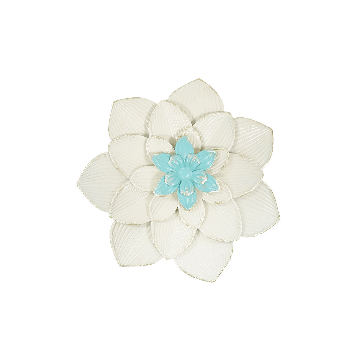 Metal Flower Wall Art White Assorted