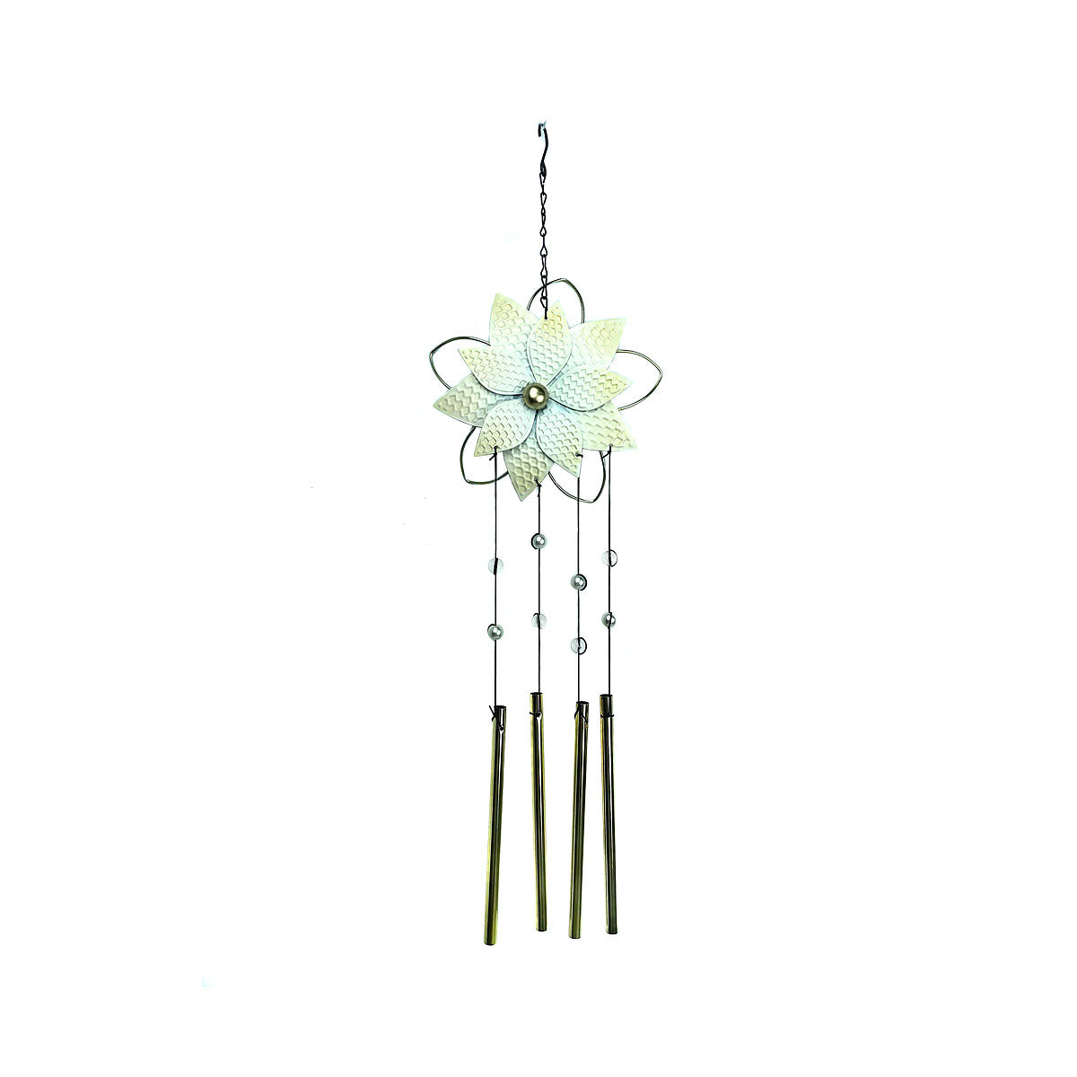 Metal Flower Wind Chimes White