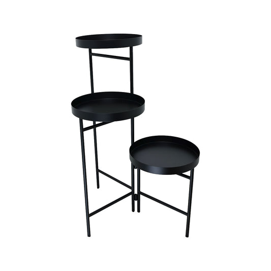 Metal Folding Plant Stand Black