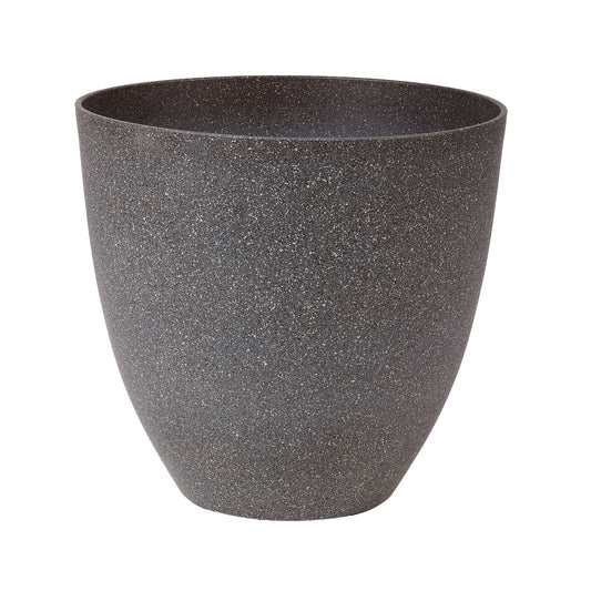 Stone-Look Tapered Plastic Pot Grey 38cm