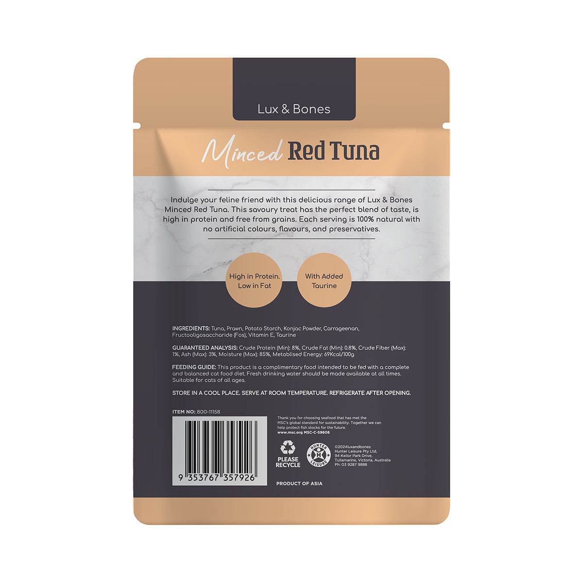Lux & Bones Tuna & Prawns in Jelly 85g