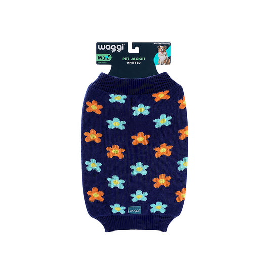 Waggi Pet Knit Stripe/Navy Floral 30/35/40/45cm