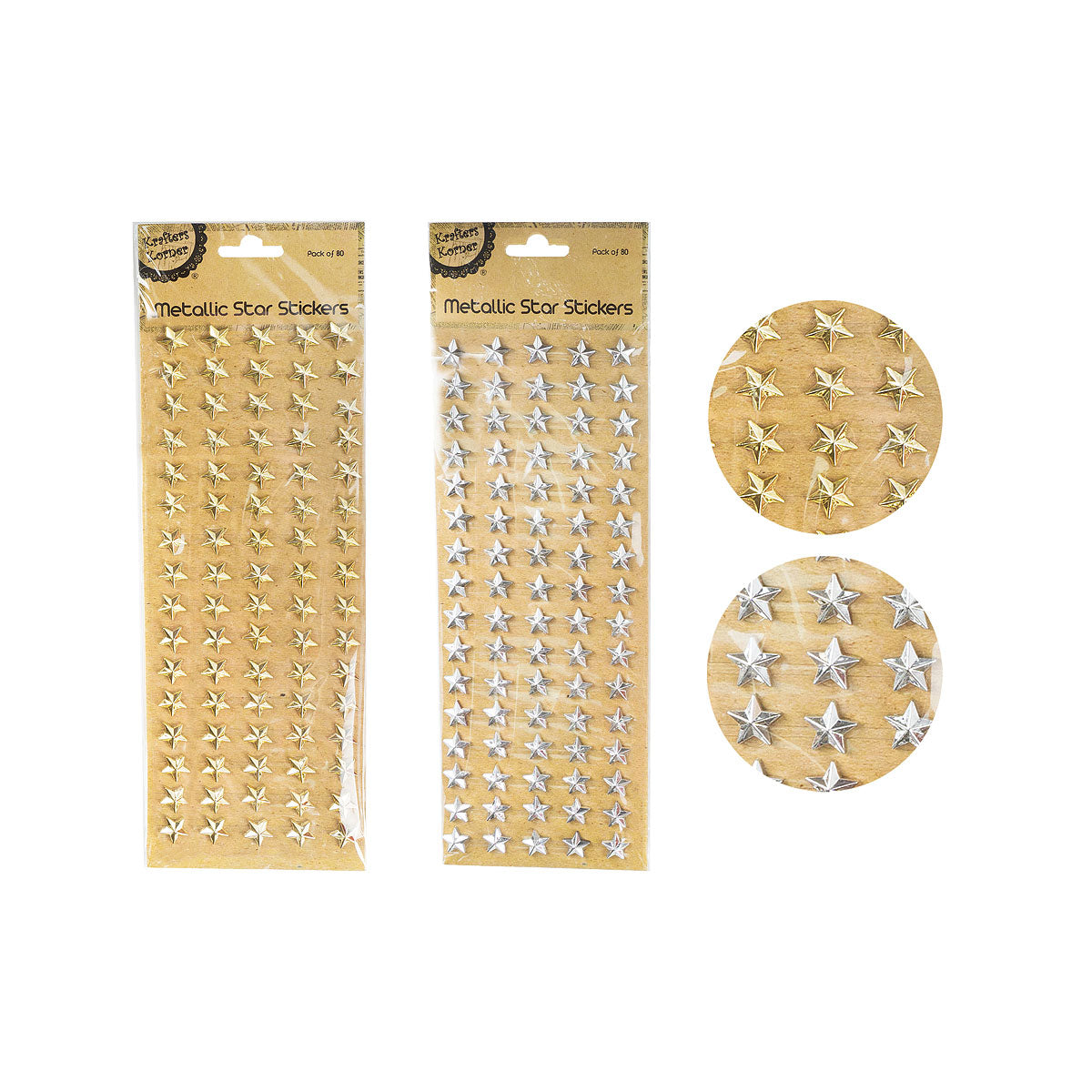 Stickers Star Metallic Assorted