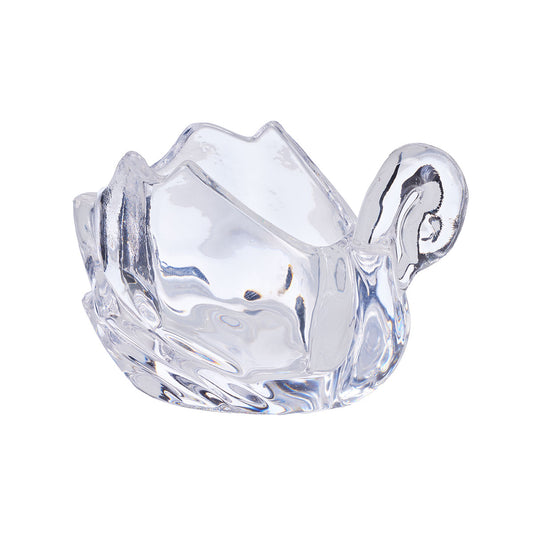 Glass Swan Ornament Clear/Pink