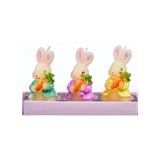 Easter Bunny Tealight Candles 3pk Assorted