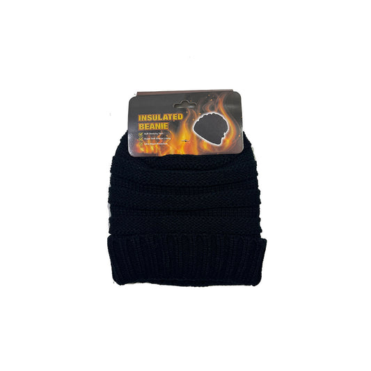 Beanie Slouch Fleece Lined Black