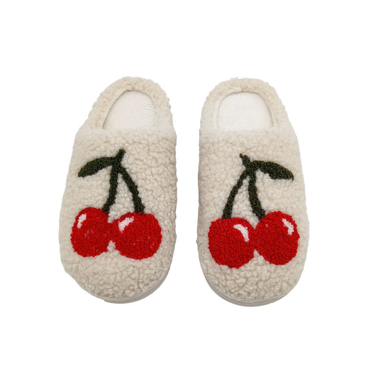 Women's Slipper Teddy Novelty Cherry