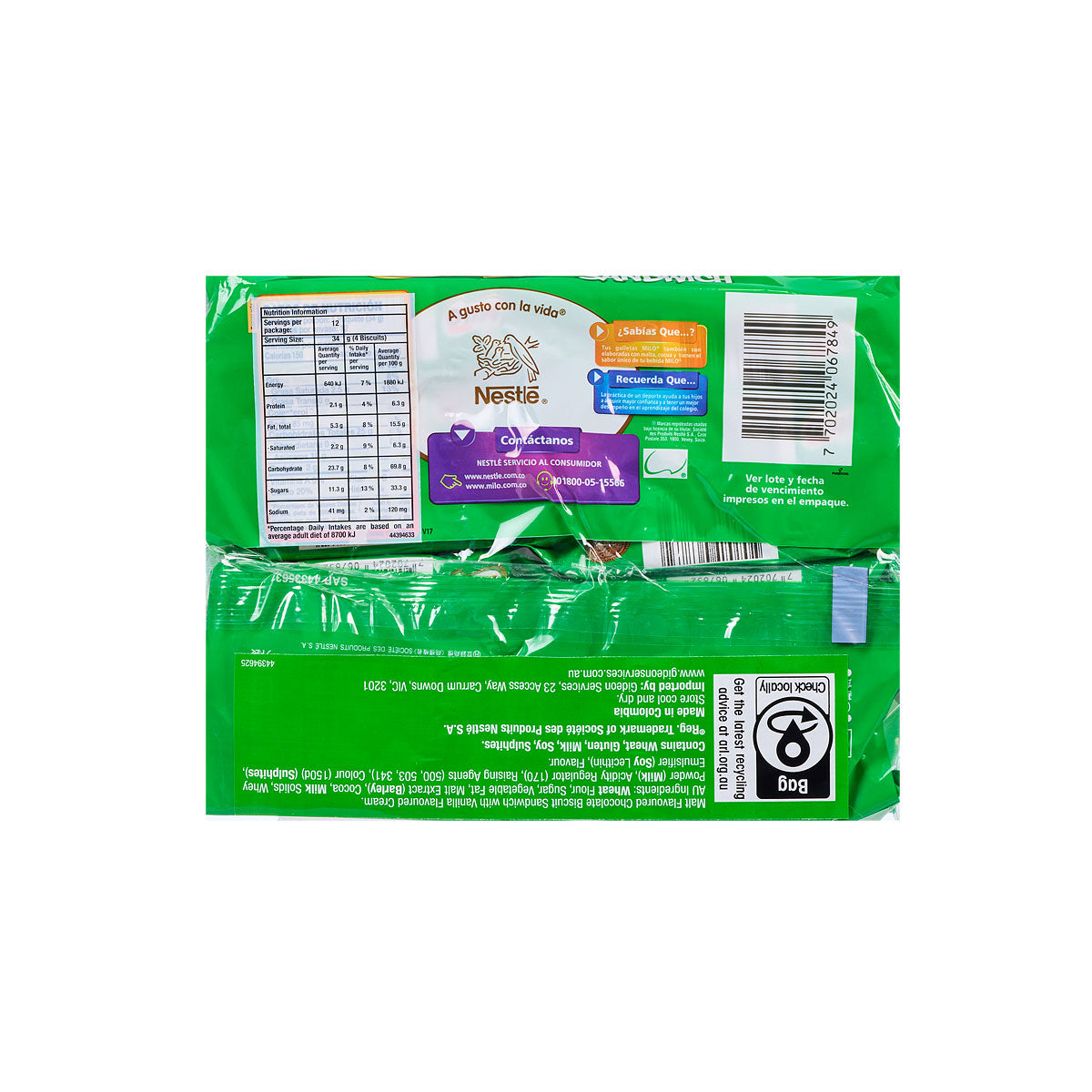 Nestle Milo Biscuits 408g 12pk