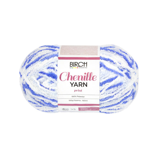 Birch Yarn Chenille Lovely Blue 100g