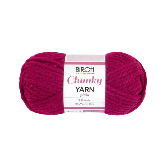 Birch Yarn Chunky Plain Red 100g