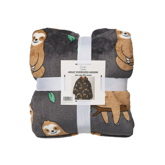 Hoodie Sherpa Lined Sloth Charcoal