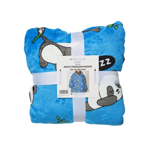 Hoodie Sherpa Lined Panda Turquoise