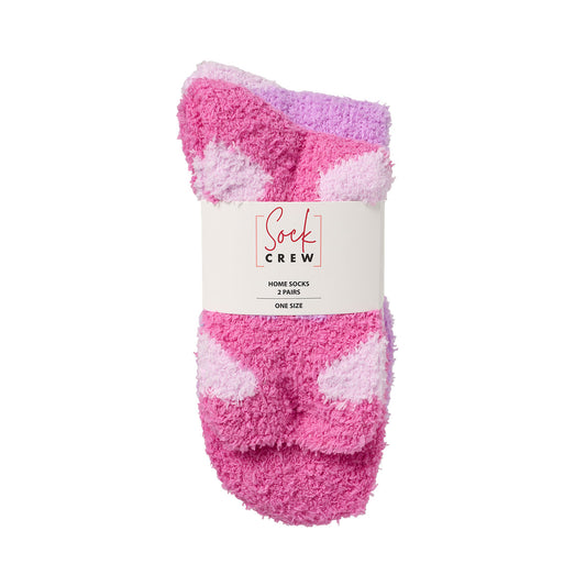 Socks Butter Yarn Heart Hot Pink 2pk