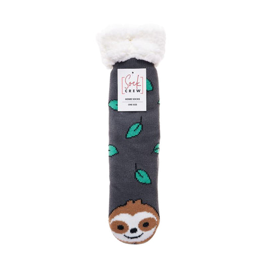 Socks Sherpa Lined Sloth Charcoal