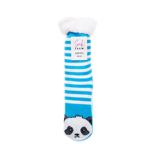 Socks Sherpa Lined Panda Turquoise