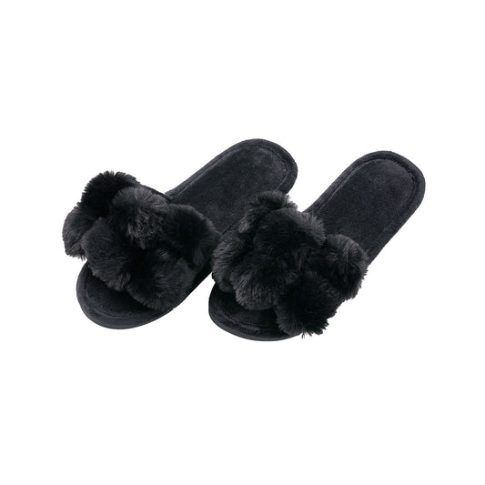 Slide Pompom Black