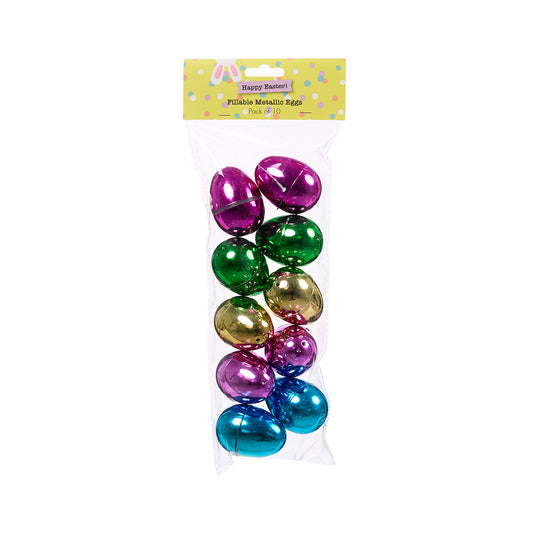 Easter Metallic Fillable Eggs 10pk