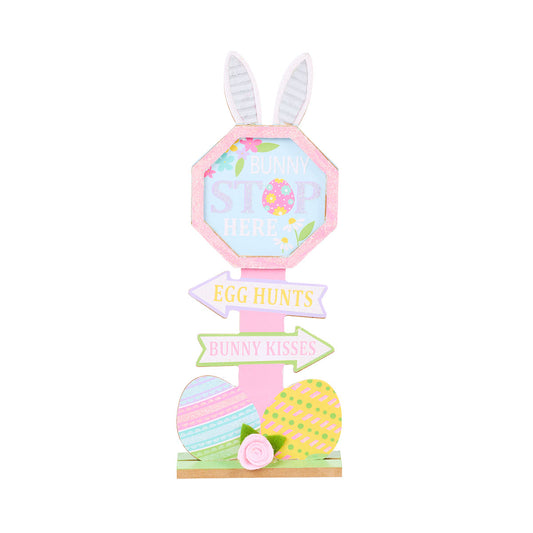 Easter Stop Sign With Ears