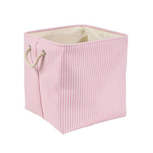 Regent Stripe Fabric Cube Pink