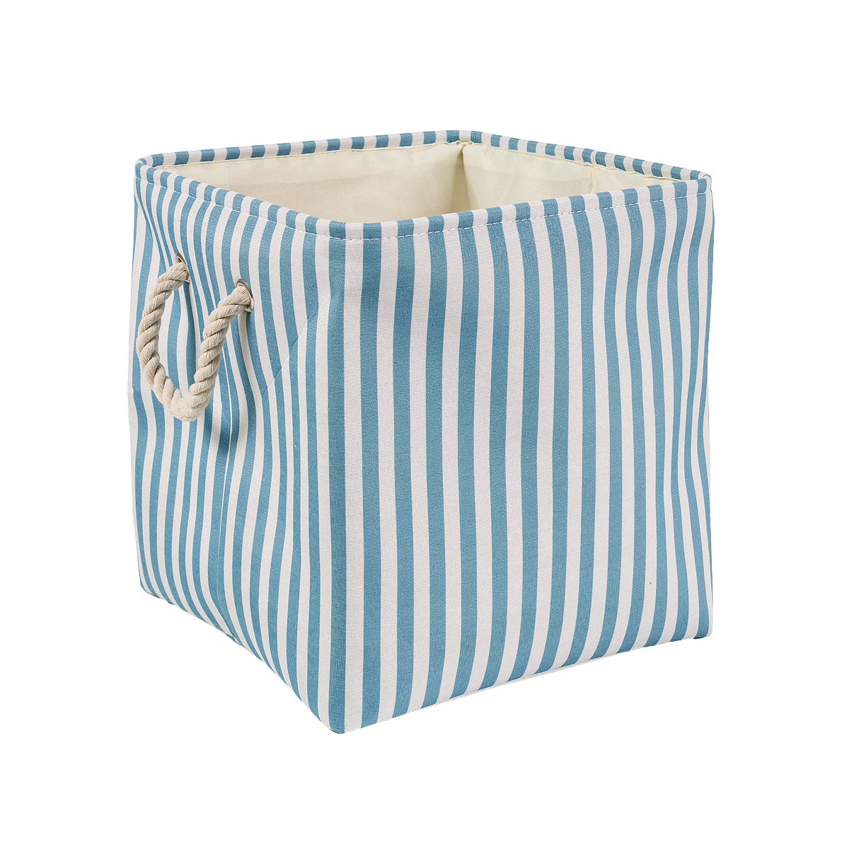 Regent Stripe Fabric Cube Blue