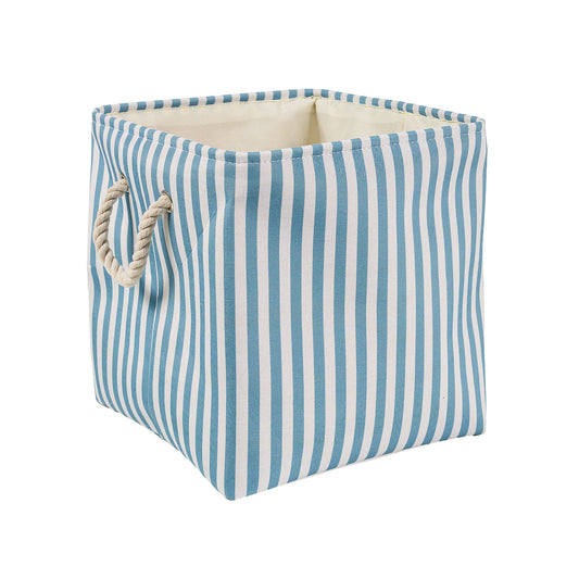 Regent Stripe Fabric Cube Blue
