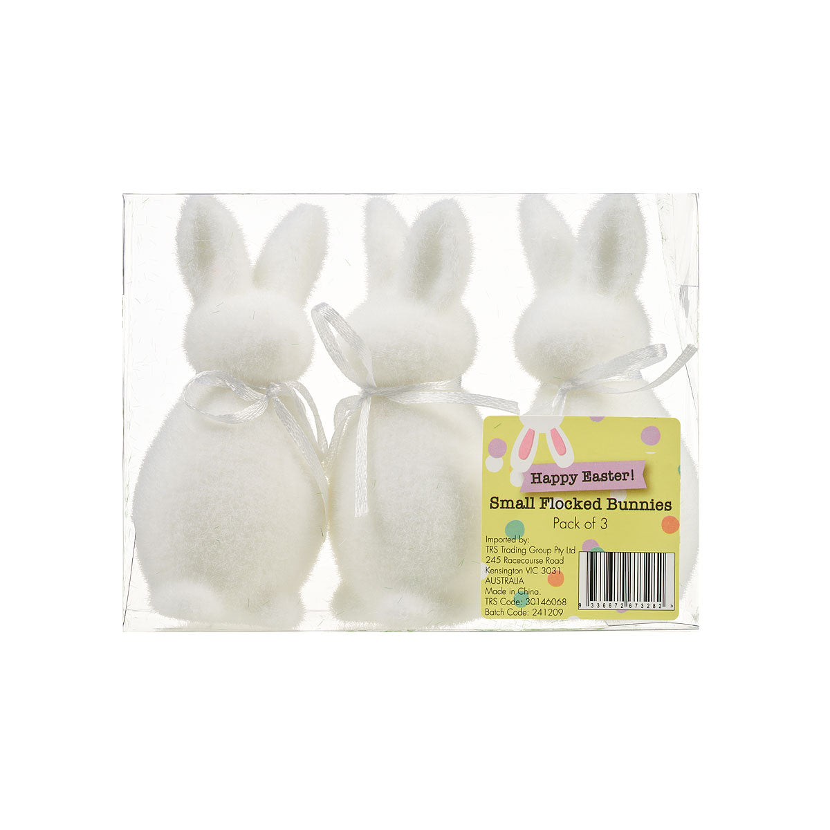 Easter Mini Flocked Bunny 3pk