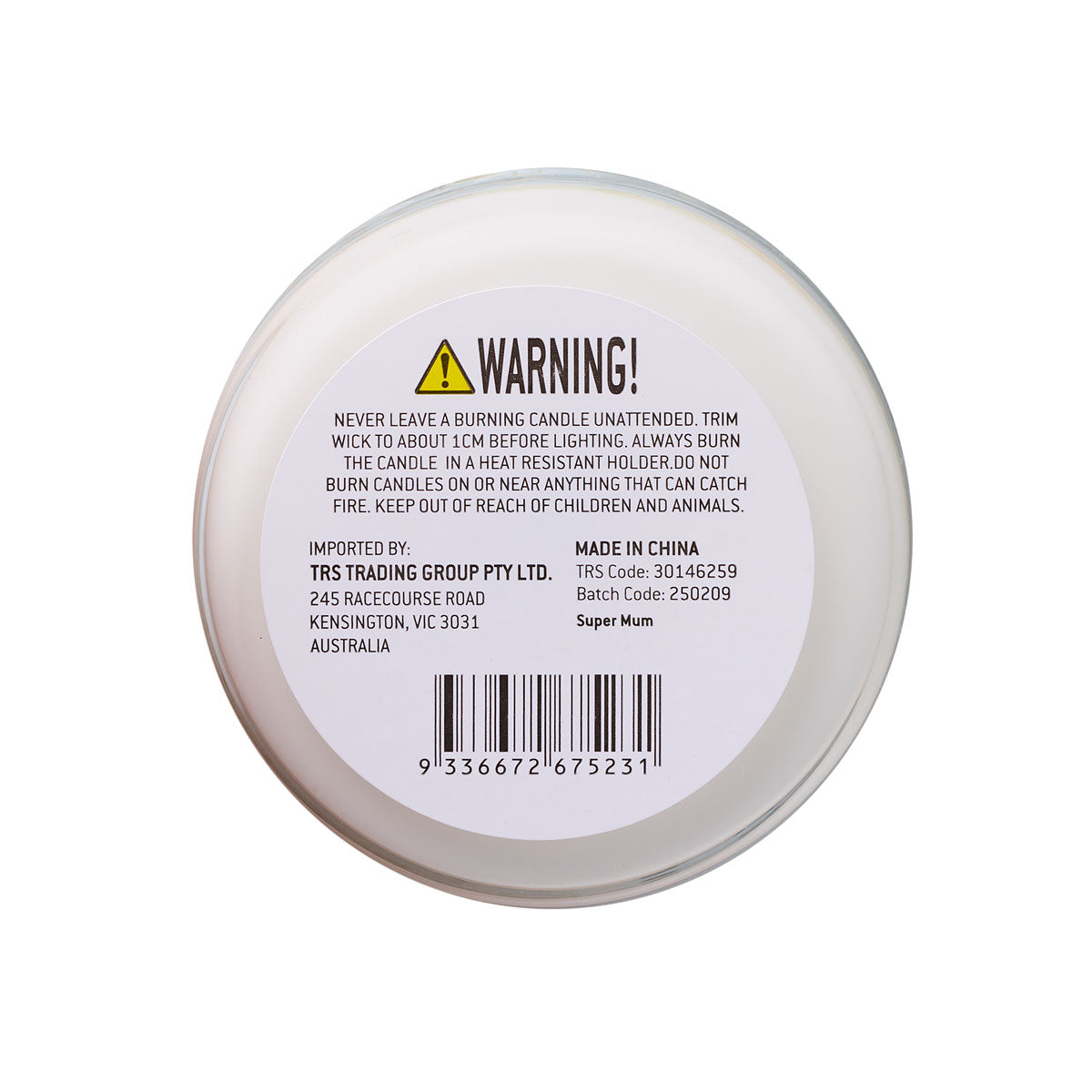 Novelty Word Candle Gold lid Assorted