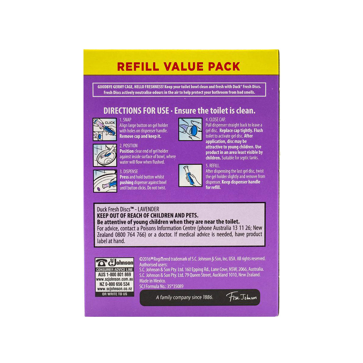 Duck Fresh Discs Refill Lavender 2x36mL