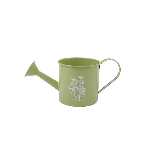 Printed Metal Watering Can Green Floral